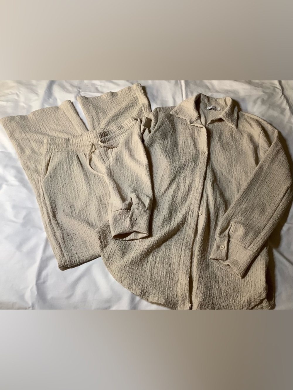 FASHION NOVA WOMENS PANT SET SIZE S BEIGE